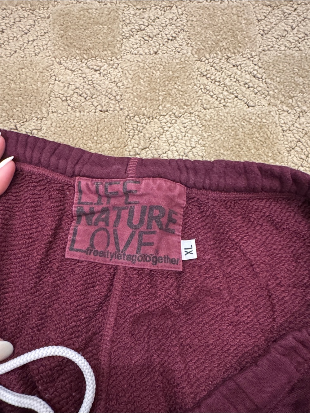 freecity Women’s Maroon Joggers with Logo - Picture 2 of 2